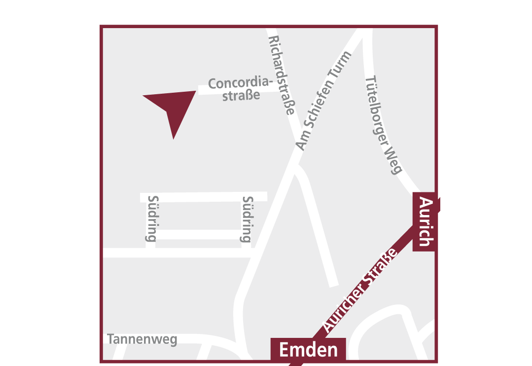 Anfahrtskarte Wohnpark Concordia